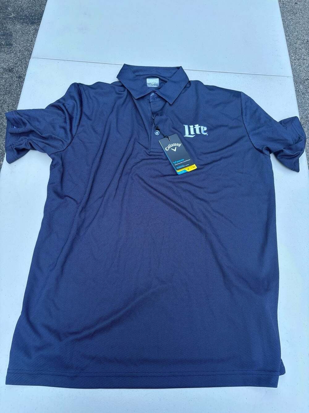 Callaway Opti-Dri Men's Miller Lite Branded Cooling Golf Polo Shirt Large New